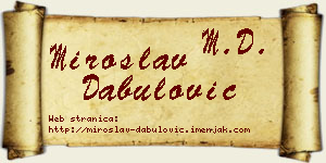 Miroslav Dabulović vizit kartica
